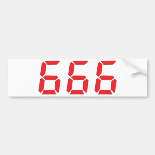 666の目覚し時計数 バンパーステッカー (正面)
