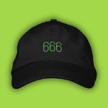 666エンジェルナンバーグリーポップ・アートのンガールサマーパパハット 刺繍入りキャップ<br><div class="desc">ミニマリストのシック666刺繍パパハットで緑の文字</div>
