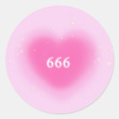 666ピモダンンクハート審美天使の番号 ラウンドシール (正面)