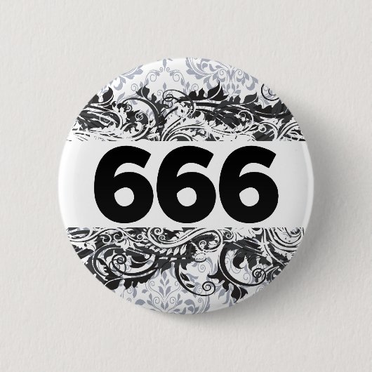 666 缶バッジ (正面)