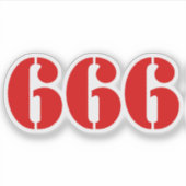 666(赤) シール (正面)