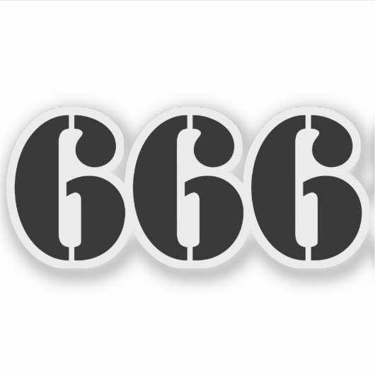 666 (黒) シール (正面)