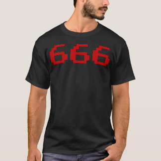 666 8ビットレトロビデオゲームの短袖  Tシャツ