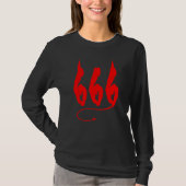 666 Mark Of the Beast Satanism Sinner Devil Horns  Tシャツ (正面)