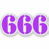 666 (purple) シール (正面)