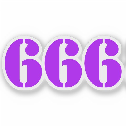 666 (purple) シール (正面)