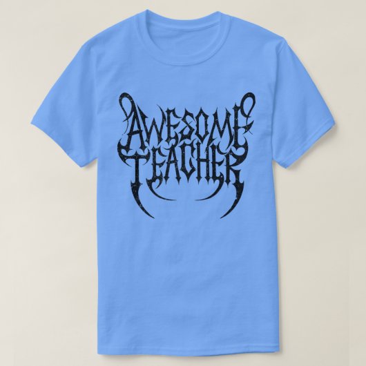 666 Satanic ROCK STAR teacher Dark METAL logo Prem Tシャツ (デザイン正面)