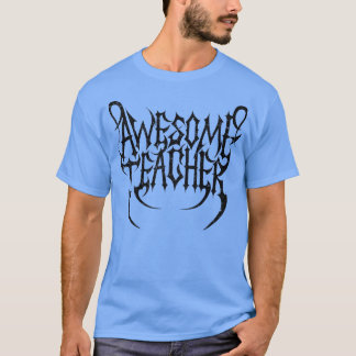 666 Satanic ROCK STAR teacher Dark METAL logo Prem Tシャツ