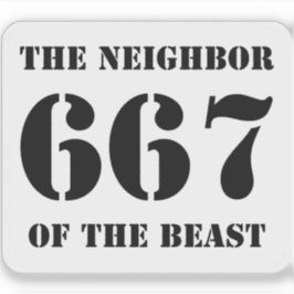 667 白地に黒でビーストの隣人 シール