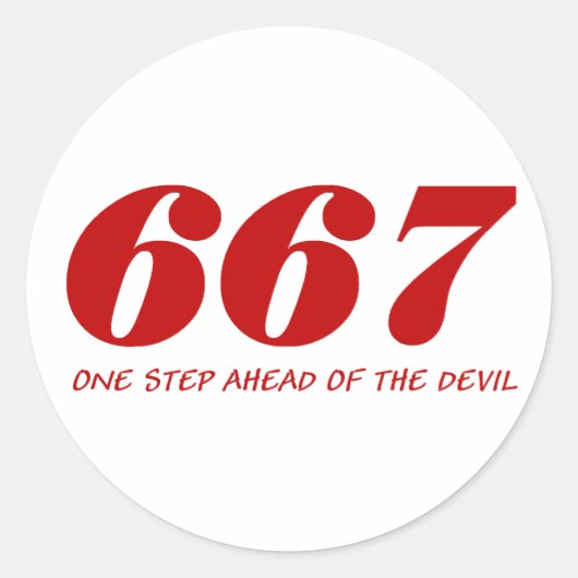 667 - One Step Ahead Of The Devil - Red ラウンドシール (正面)