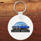 66_Chevelle_Blue キーホルダー (正面)