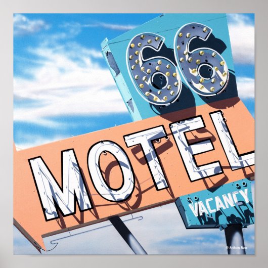 66 Motel on Historic Route 66 Poster ポスター (正面)