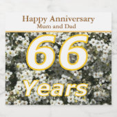 66thアニバーサリー編集可能 スパークリングワインラベル (シングルラベル)