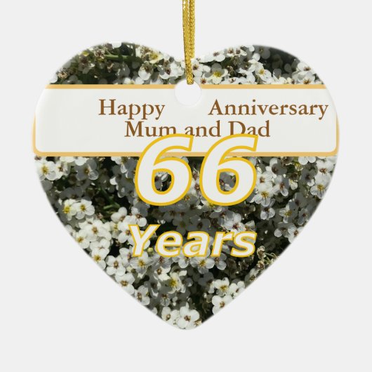 66thアニバーサリー編集可能 セラミックオーナメント (正面)