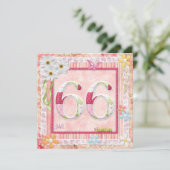 66th誕生日パーティースクラップブック作りスタイル 招待状 (スタンド正面)