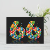 66th誕生日パーティー、泡とボール 招待状 (スタンド正面)