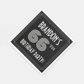 66th Birthday Party:アールデコスタイル+名前をカスタムする スタンダードランチョンナプキン (角)