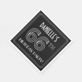 66th Birthday Party:アールデコスタイル+名前をカスタムする スタンダードランチョンナプキン (角)