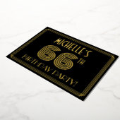 66th Birthday Party —アールデコスタイル「66」 +名前 箔招待状 (回転した状態)