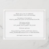 66th Birthday Party —アールデコスタイル「66」 +名前 箔招待状 (裏面)