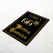 66th Birthday Party – スクリプファンシートと名前をカスタムする 箔招待状 (回転した状態)