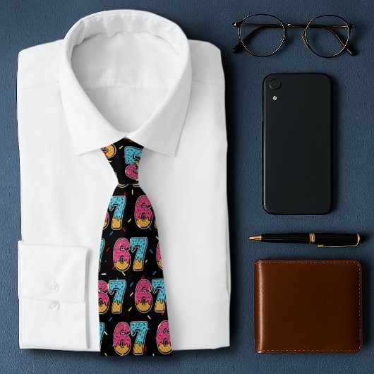 67おもしろいミームアイスクリームセブンGen Alpha ネクタイ