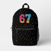 67おもしろいミームアイスクリームセブンGen Alpha プリントバックパック (正面)
