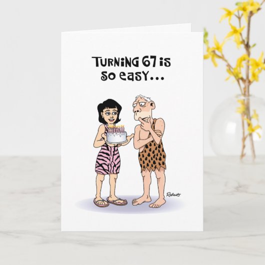 67おもしろい誕生日 カード (黄色い花)