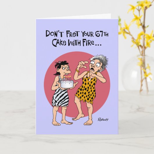 67おもしろい誕生日 カード (黄色い花)