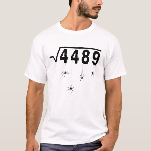 67おもしろ数学教師 6 7 ハロウィンスパイダー スクエア Tシャツ (正面)