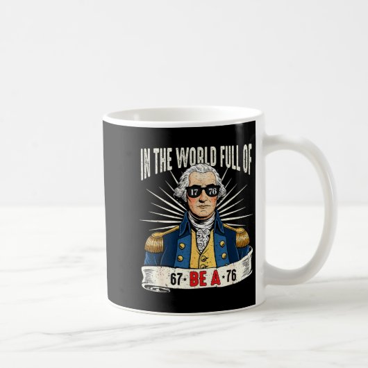 67から76へ ジョージ・ワシントンの歴史ジョーク コーヒーマグカップ (右)