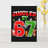 67がチャンチャン 楽しいSix Seven Meme 6 7 クリスマス カード (黄色い花)