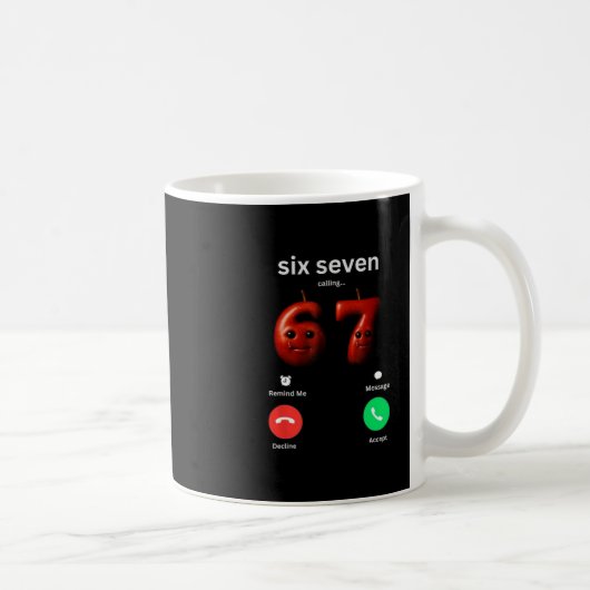 67が呼んでいる面白いミーム 67ばかげたAI Apple Brainro コーヒーマグカップ (右)