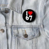 67が大好き メーム 6 7 ペア バレンタイン 缶バッジ (インサイチュ)