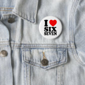 67が大好き 笑えるミーム I Heart Six Seven 缶バッジ (インサイチュ)