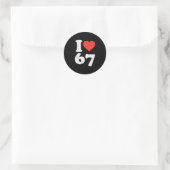 67が大好き!面白い6 7 コスチューム ミーム Six Seven キッズ ラウンドシール (バッグ)