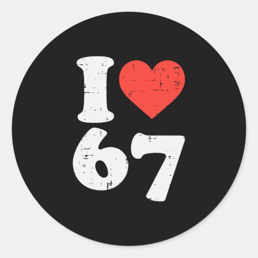 67が大好き!面白い6 7 コスチューム ミーム Six Seven キッズ ラウンドシール (正面)