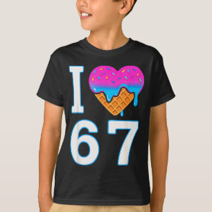 67が好きな人向けのハートのミームグッズ Six Seven アイス Tシャツ