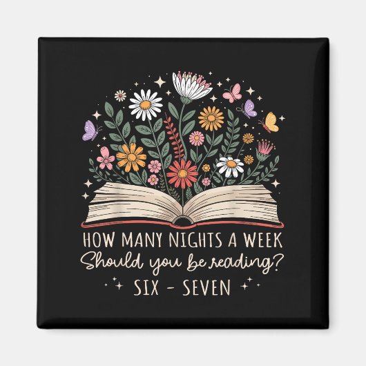 67が書かれた本を読むべき夜は何晩ありますか マグネット (正面)