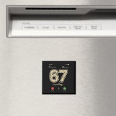 67が電話してる ゆかいなGen+Z流行語ミーム 携帯の待ち受け マグネット (インサイチュ (食洗機))
