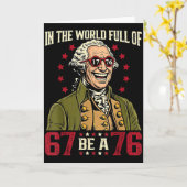 67だらけの世界で76のジョージ・ワシントンになる カード (黄色い花)