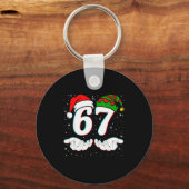 67にマッチするシックスセブン 6 7 ミーム 6-7 クリスマス キーホルダー (正面)