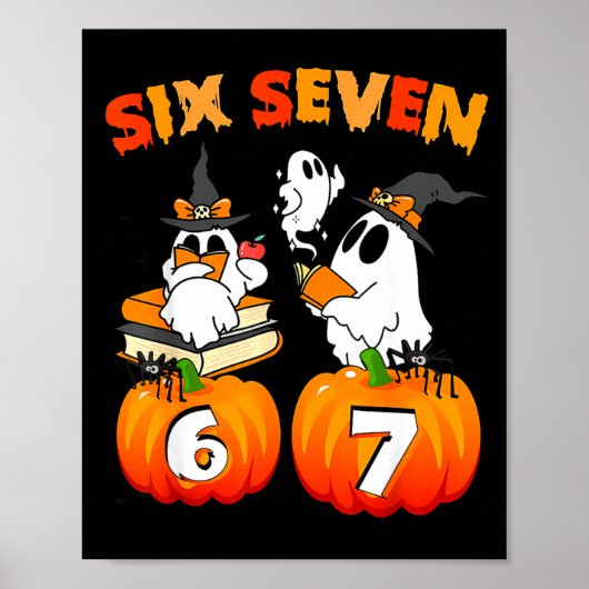67に憑かれた - おもしろいハロウィンのカボチャ幽霊 ポスター (正面)
