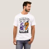 67に憑かれた - 怖い幽霊とカボチャのハロウィン Tシャツ (正面フル)
