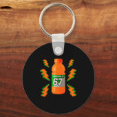 67に憑依されたオーラエネルギー 面白い6 7ミーム 六七 アルファ世代 キーホルダー (正面)