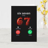 67のコールが面白いミーム 67のシリ Ai リンゴ 脳腐れ カード (黄色い花)