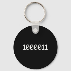 67のバイナリコード「1000011」おもしろテクノロジーミーム コンピュータ キーホルダー
