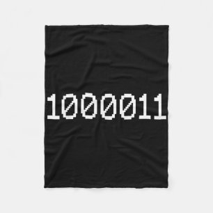 67のバイナリコード 1000011 笑えるテクノロジームーム コンピュータ フリースブランケット
