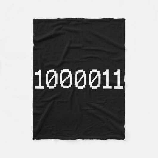 67のバイナリコード 1000011 笑えるテクノロジームーム コンピュータ フリースブランケット (正面)