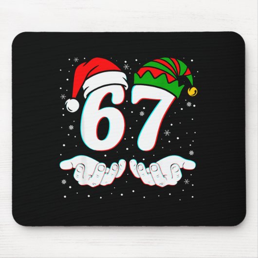 67のマッチング 6 7 ミーム 6-7 クリスマス マウスパッド (正面)
